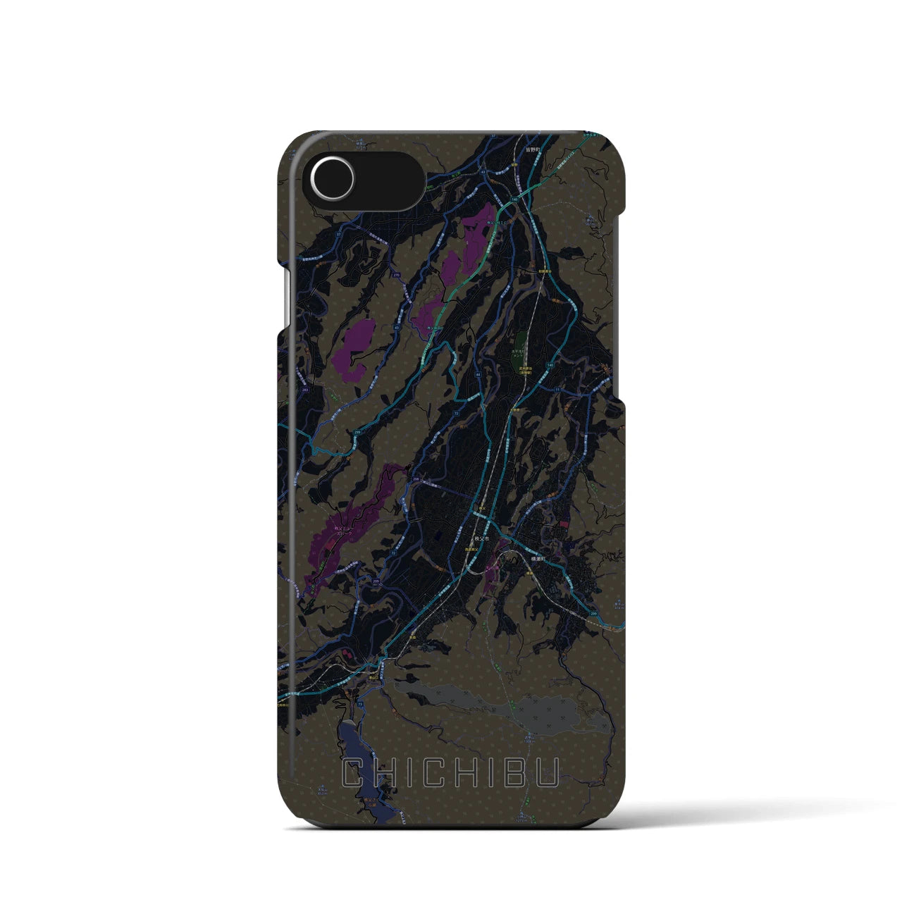 【秩父(埼玉県)】地図柄iPhoneケース(バックカバータイプ)