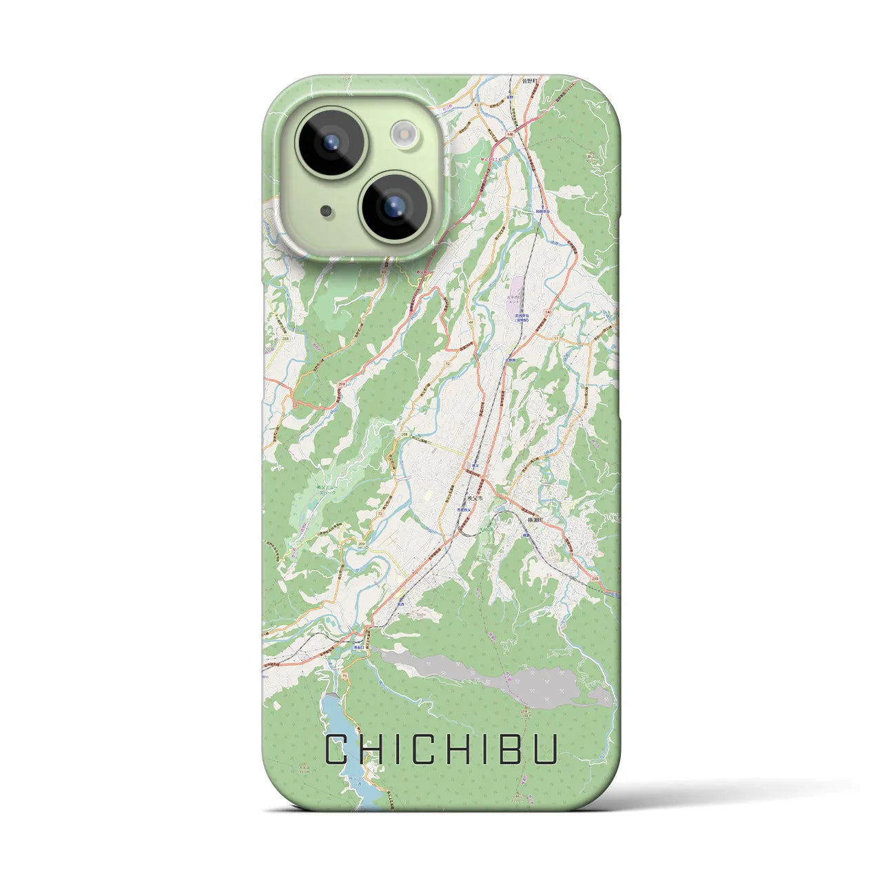 【秩父(埼玉県)】地図柄iPhoneケース(バックカバータイプ)