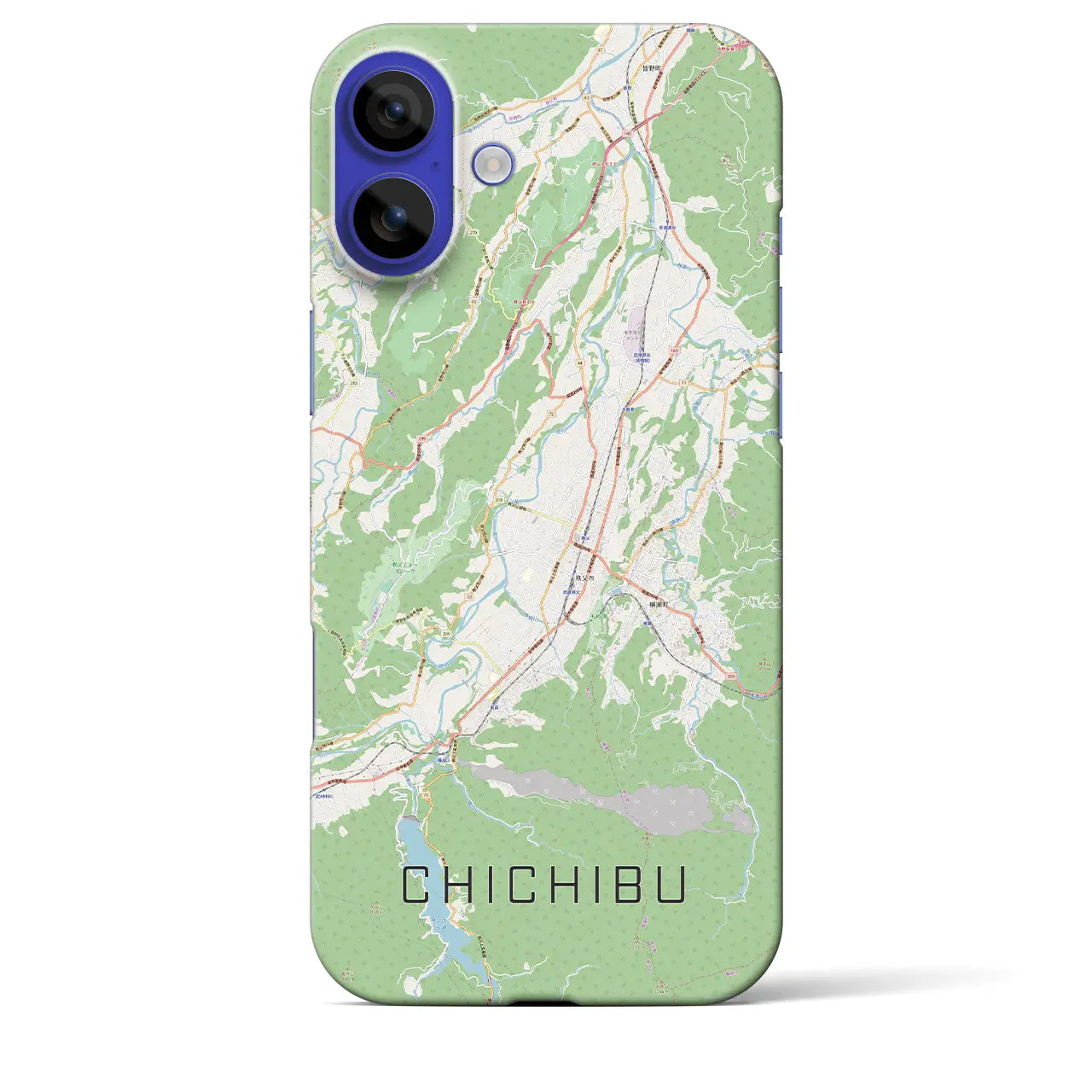 【秩父(埼玉県)】地図柄iPhoneケース(バックカバータイプ)ブラック・iPhone 16 Pro Max 用