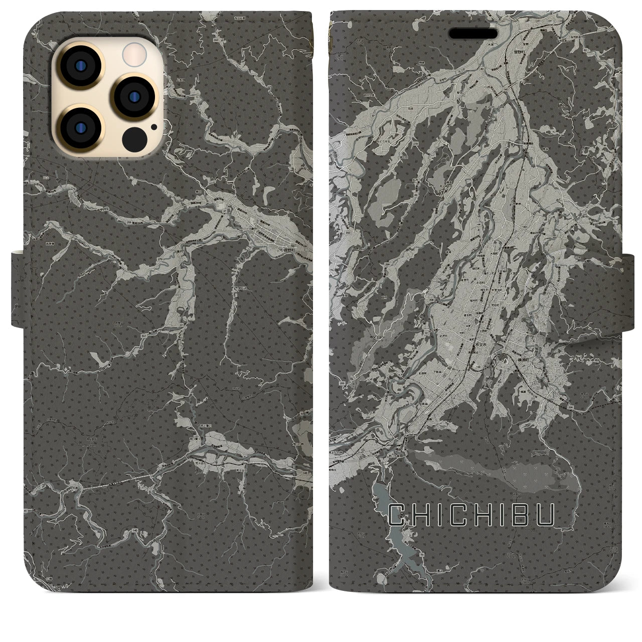 【秩父(埼玉県)】地図柄iPhoneケース(手帳タイプ)