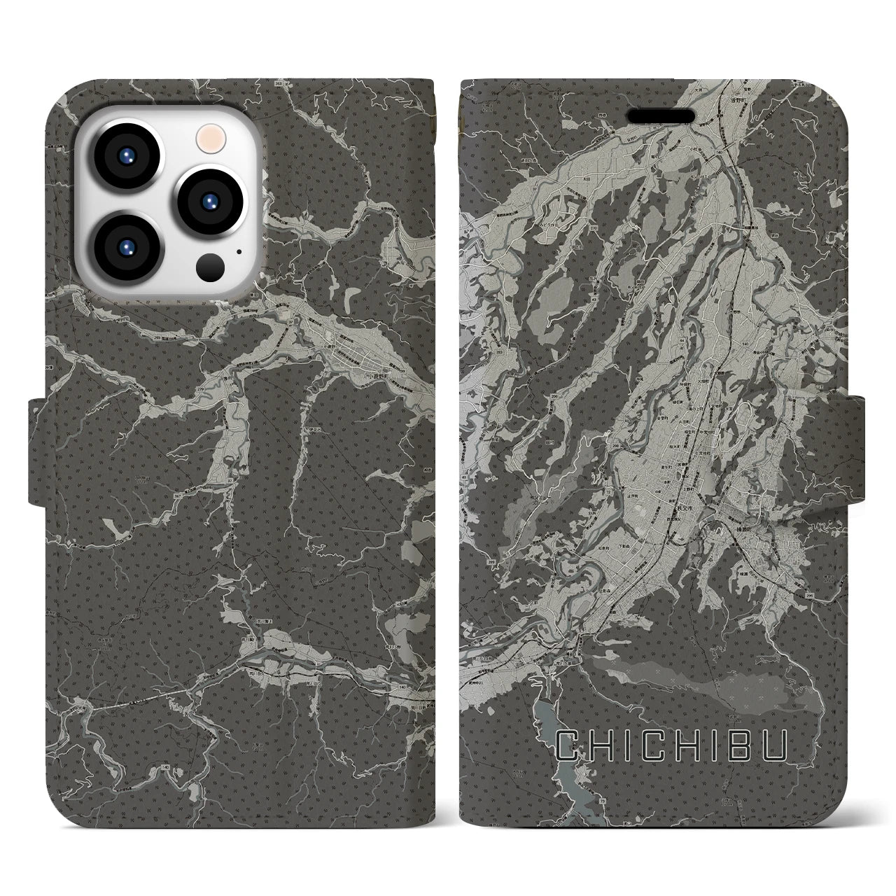 【秩父(埼玉県)】地図柄iPhoneケース(手帳タイプ)