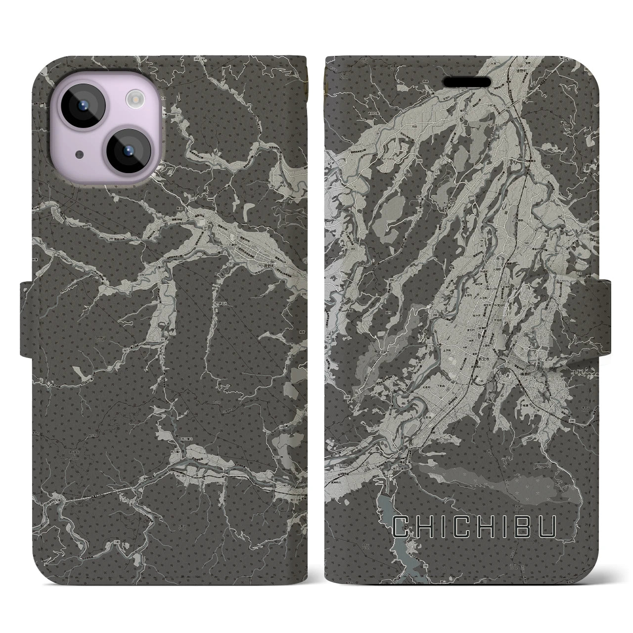 【秩父(埼玉県)】地図柄iPhoneケース(手帳タイプ)