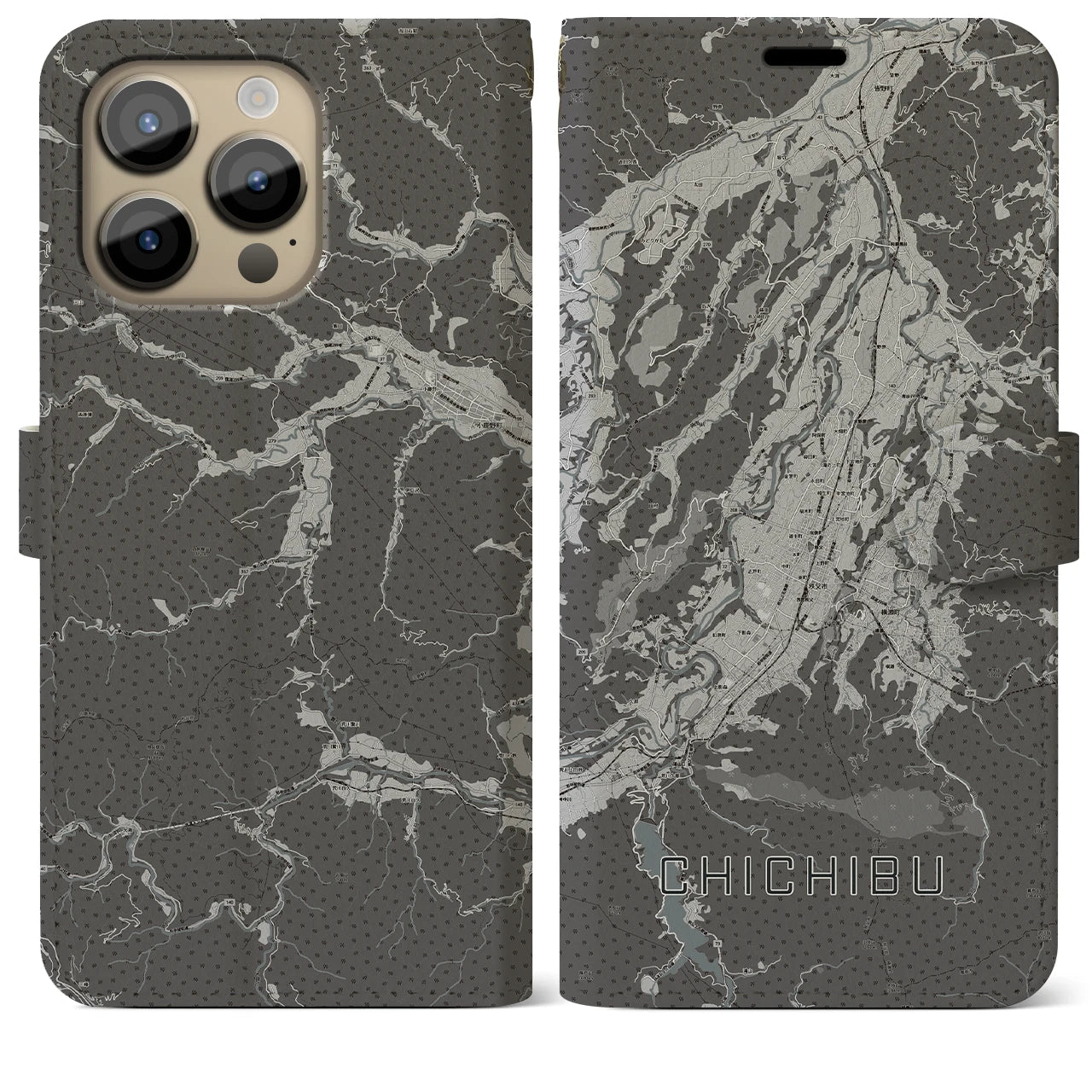 【秩父(埼玉県)】地図柄iPhoneケース(手帳タイプ)