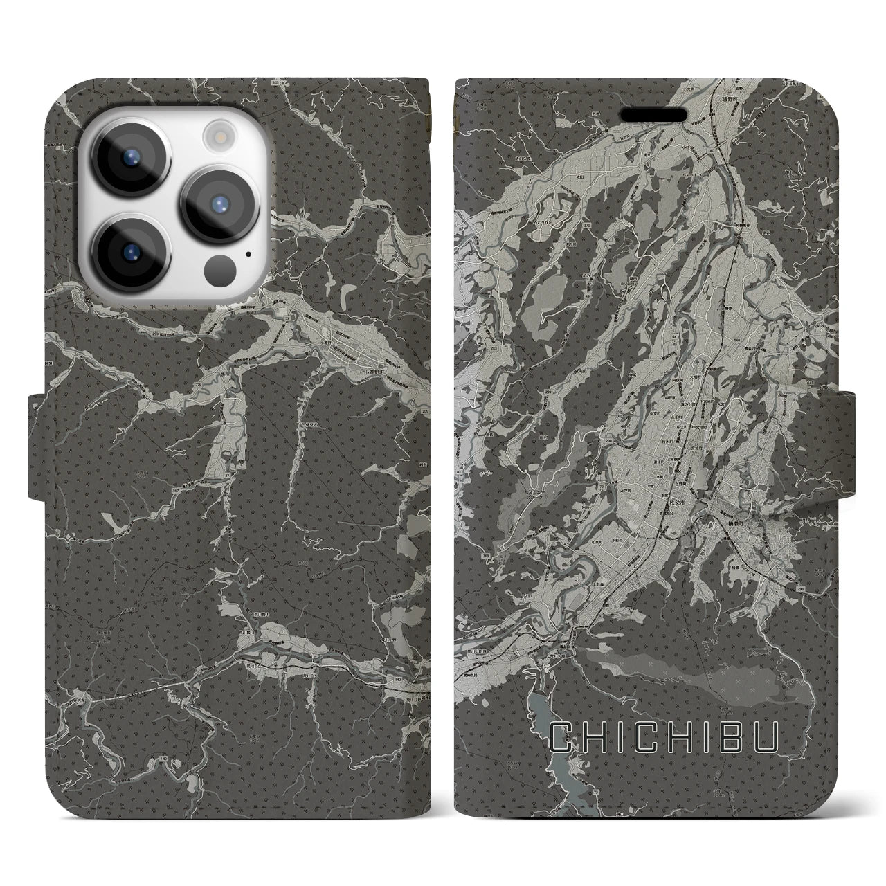 【秩父(埼玉県)】地図柄iPhoneケース(手帳タイプ)