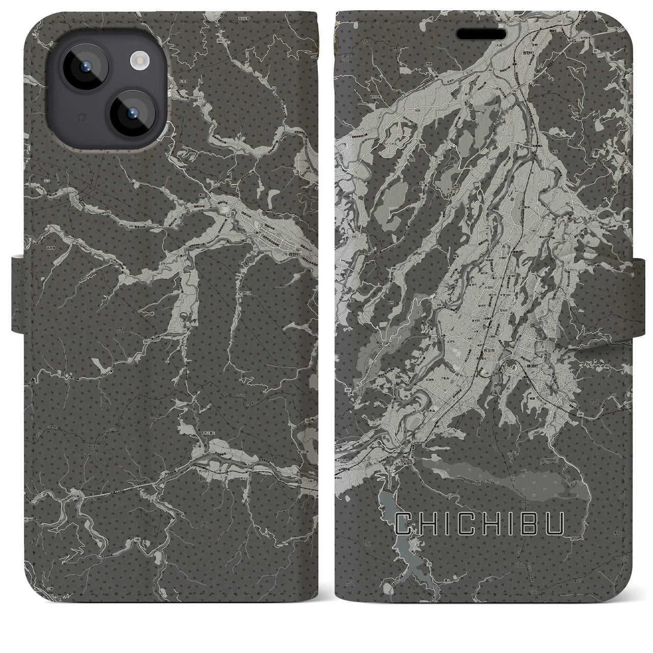 【秩父(埼玉県)】地図柄iPhoneケース(手帳タイプ)