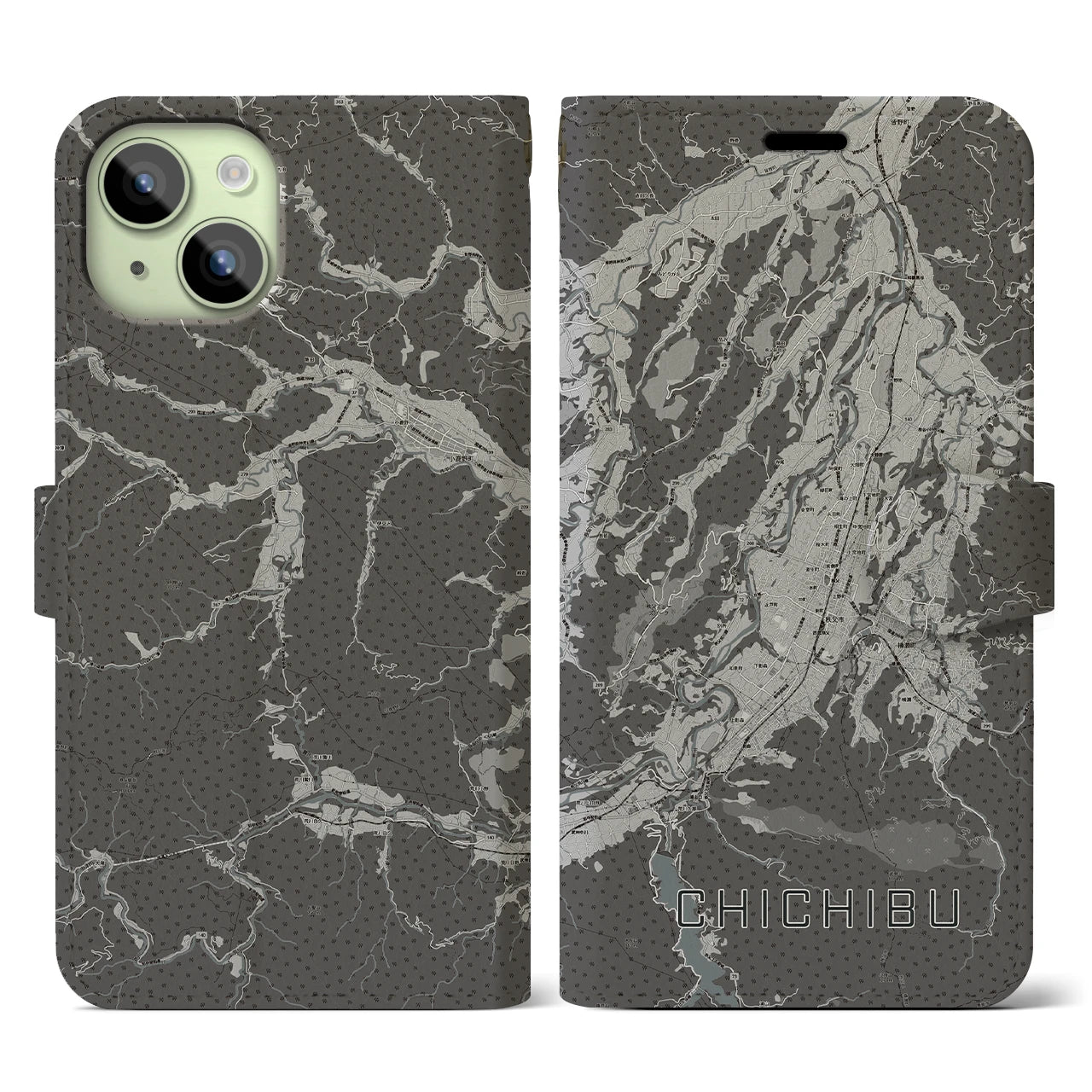 【秩父(埼玉県)】地図柄iPhoneケース(手帳タイプ)