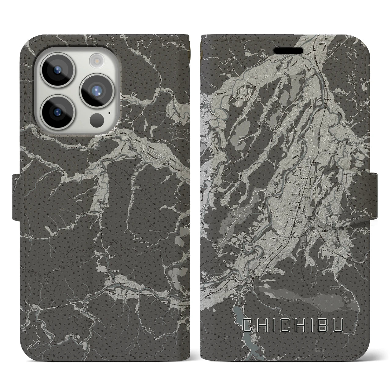 【秩父(埼玉県)】地図柄iPhoneケース(手帳タイプ)