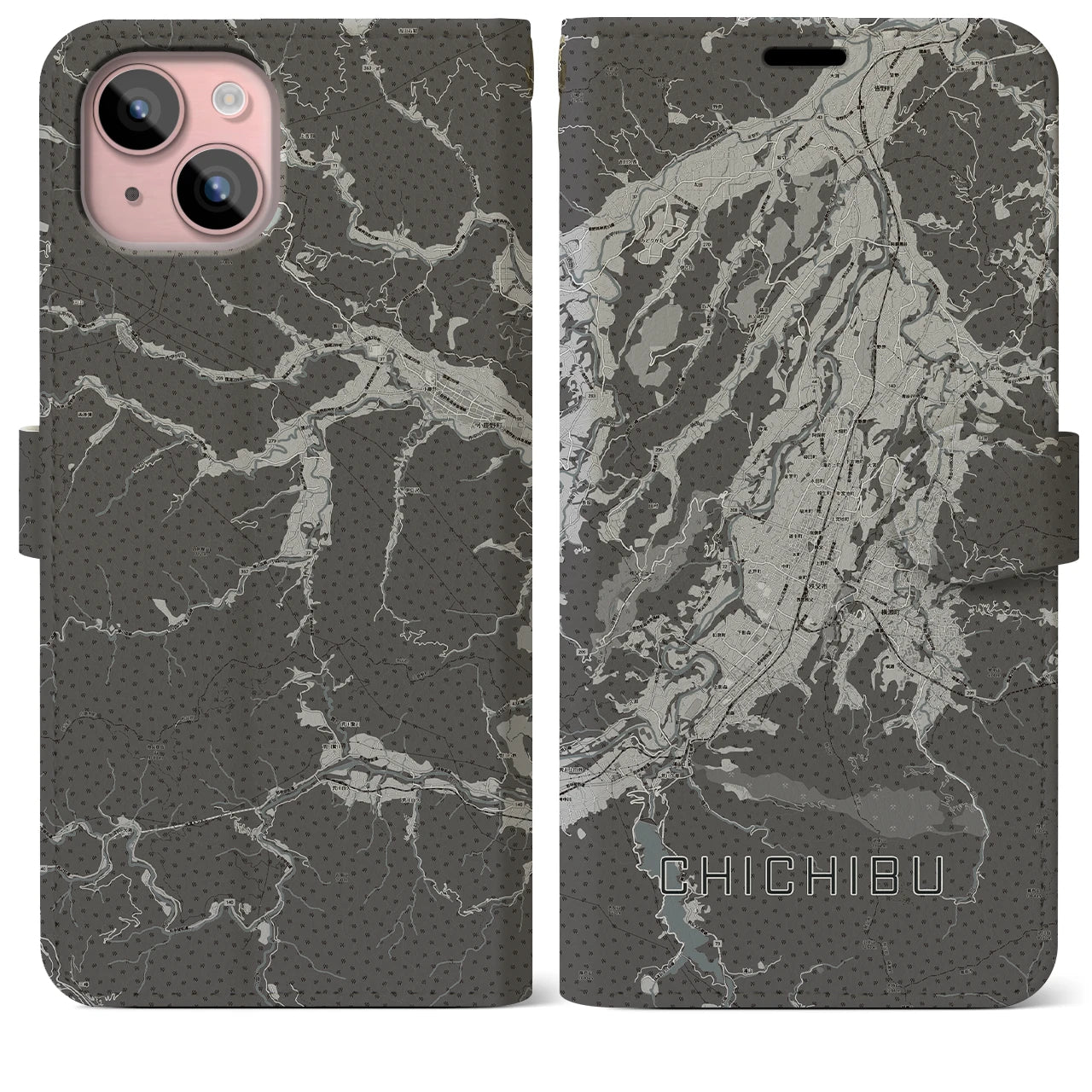 【秩父(埼玉県)】地図柄iPhoneケース(手帳タイプ)