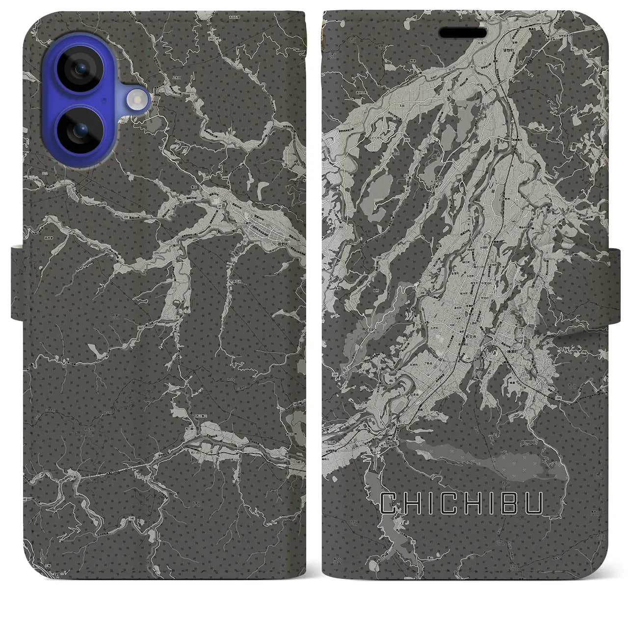 【秩父(埼玉県)】地図柄iPhoneケース(手帳タイプ)