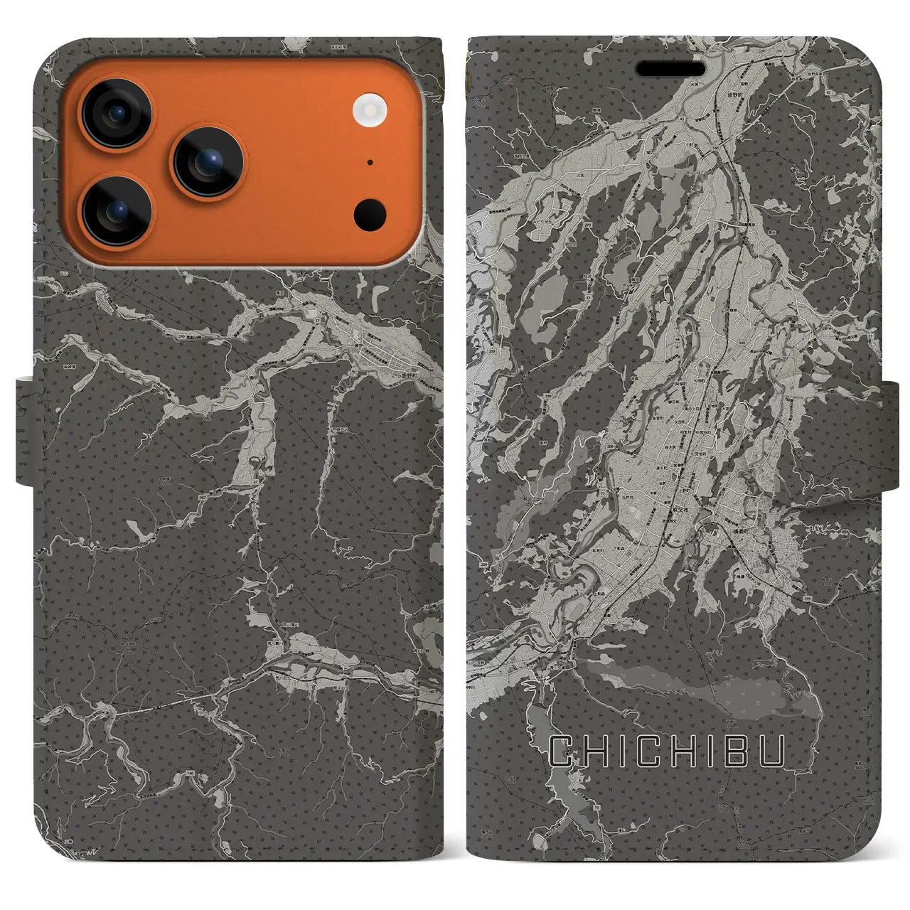 【秩父(埼玉県)】地図柄iPhoneケース(手帳タイプ)