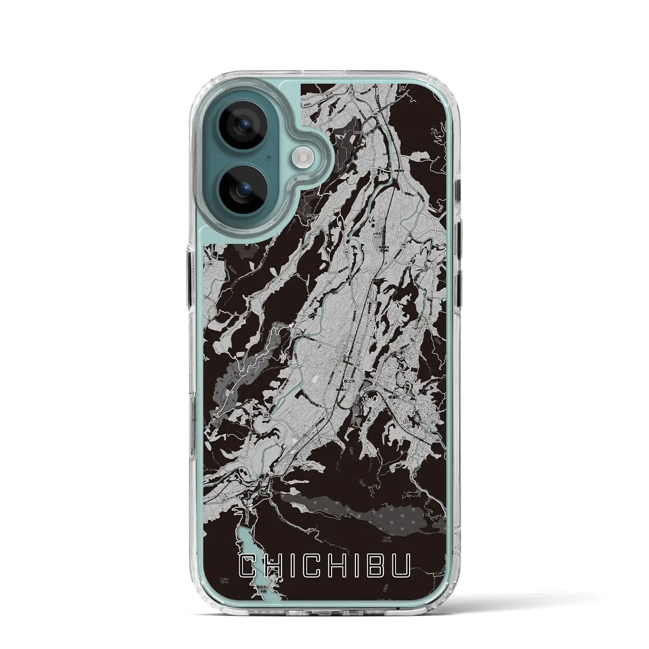 【秩父(埼玉県)】地図柄iPhoneケース(MagSafeタイプ)モノトーン・iPhone 16 Pro 用