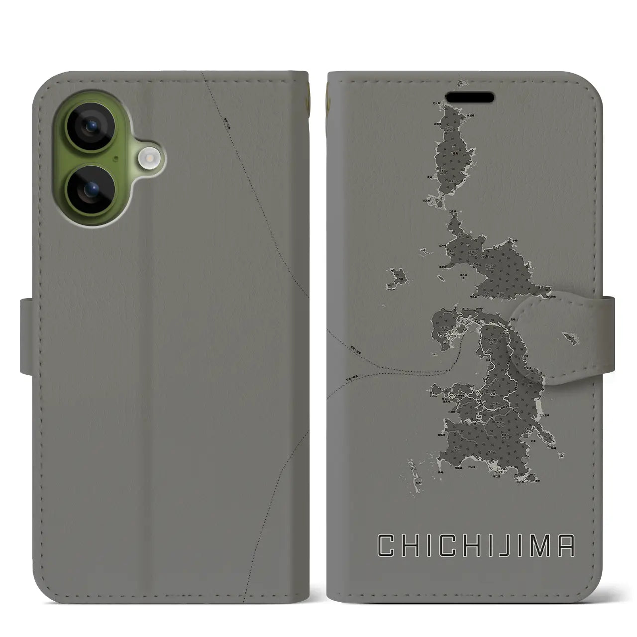 【父島(東京都)】地図柄iPhoneケース(手帳タイプ)