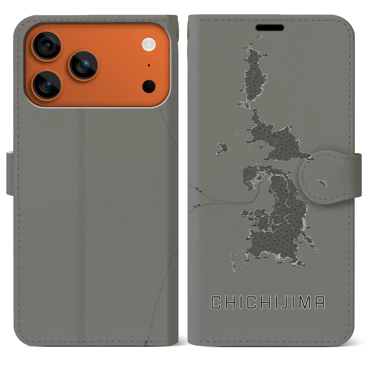 【父島(東京都)】地図柄iPhoneケース(手帳タイプ)