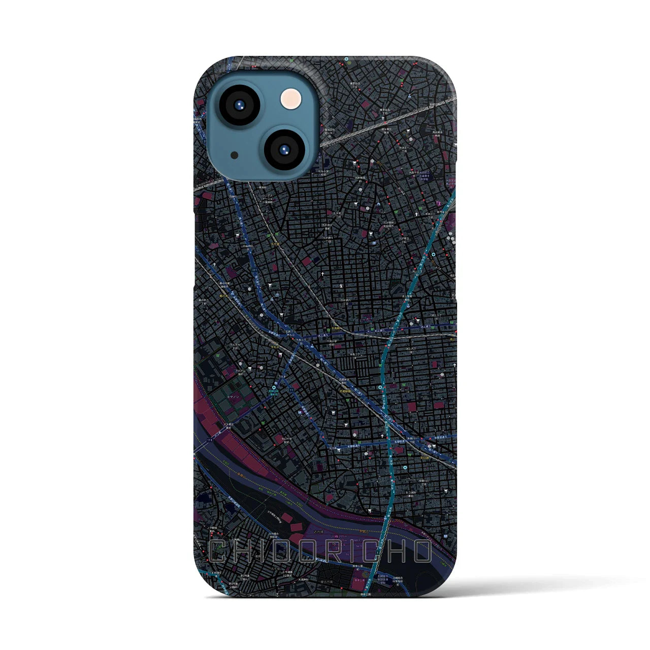 【千鳥町(東京都)】地図柄iPhoneケース(バックカバータイプ)