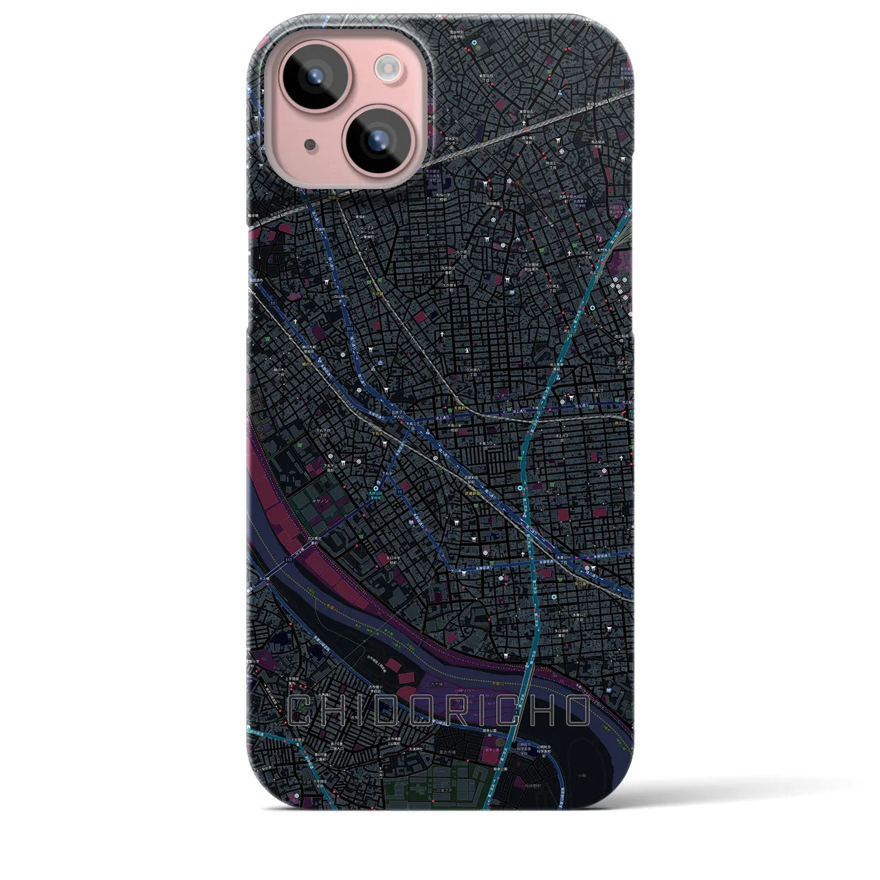 【千鳥町(東京都)】地図柄iPhoneケース(バックカバータイプ)