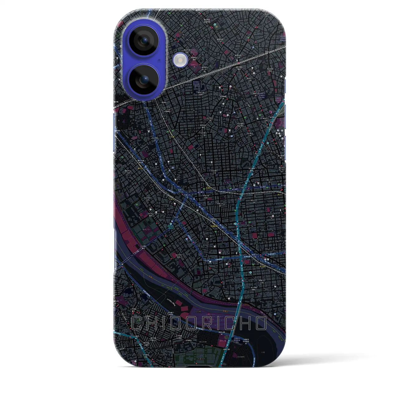 【千鳥町(東京都)】地図柄iPhoneケース(バックカバータイプ)