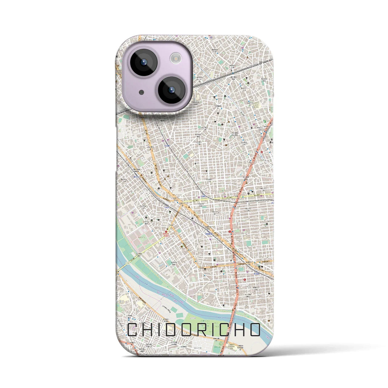 【千鳥町(東京都)】地図柄iPhoneケース(バックカバータイプ)