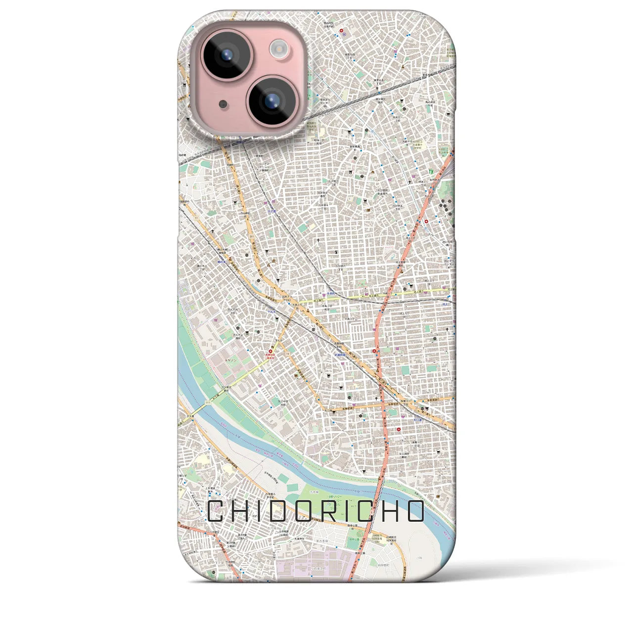 【千鳥町(東京都)】地図柄iPhoneケース(バックカバータイプ)