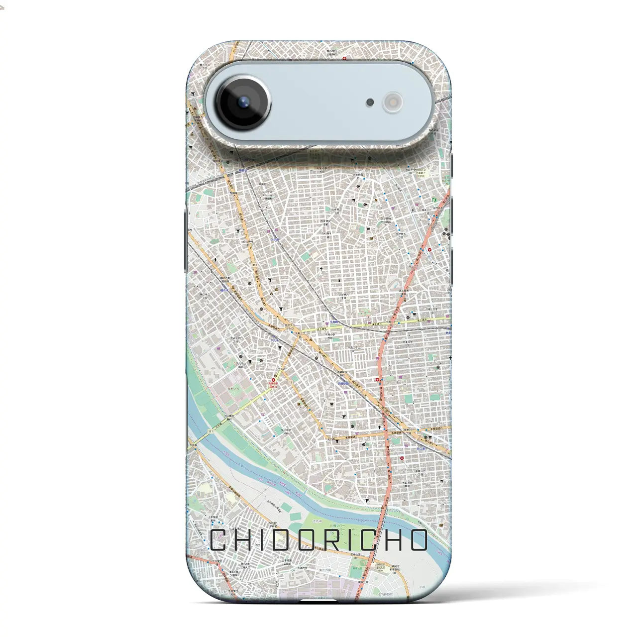 【千鳥町(東京都)】地図柄iPhoneケース(バックカバータイプ)ブラック・iPhone 17 Pro Max 用