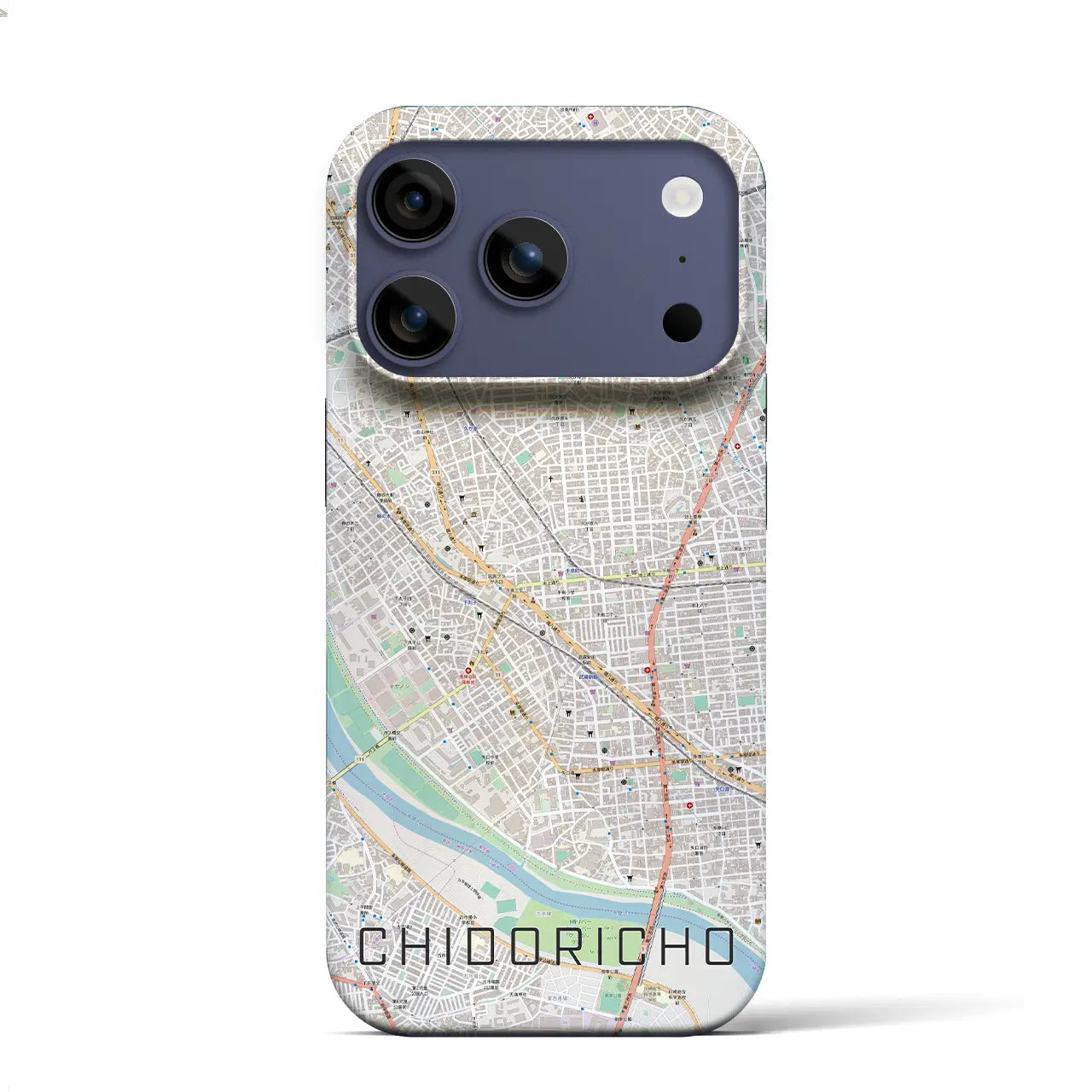 【千鳥町(東京都)】地図柄iPhoneケース(バックカバータイプ)ナチュラル・iPhone 17 Pro Max 用