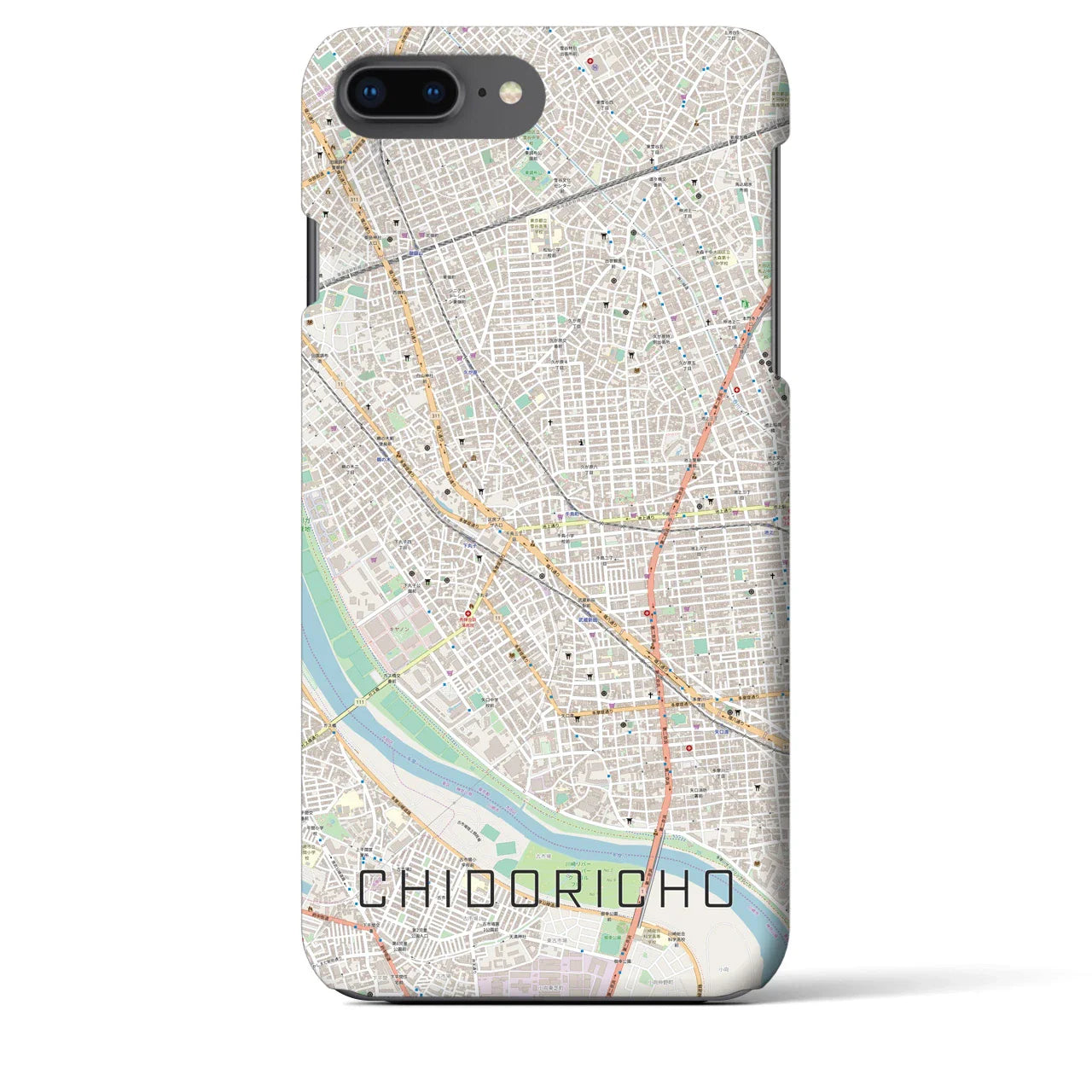 【千鳥町(東京都)】地図柄iPhoneケース(バックカバータイプ)