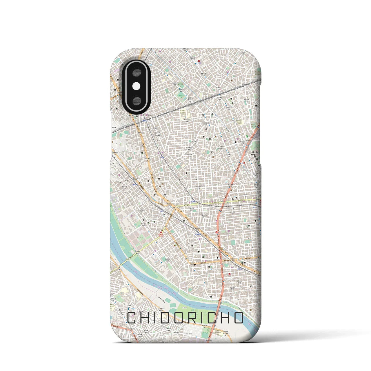 【千鳥町(東京都)】地図柄iPhoneケース(バックカバータイプ)
