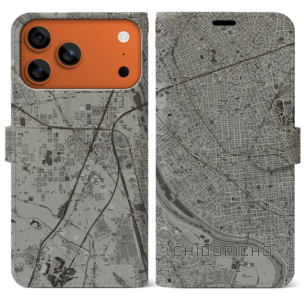 【千鳥町(東京都)】地図柄iPhoneケース(手帳タイプ)