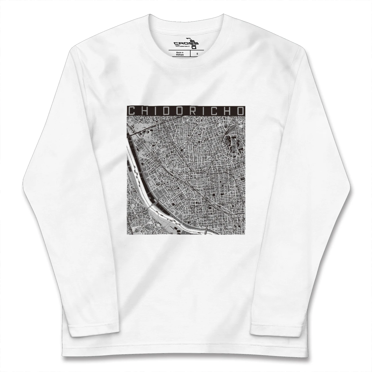 【千鳥町(東京都)】地図柄ロングスリーブTシャツ