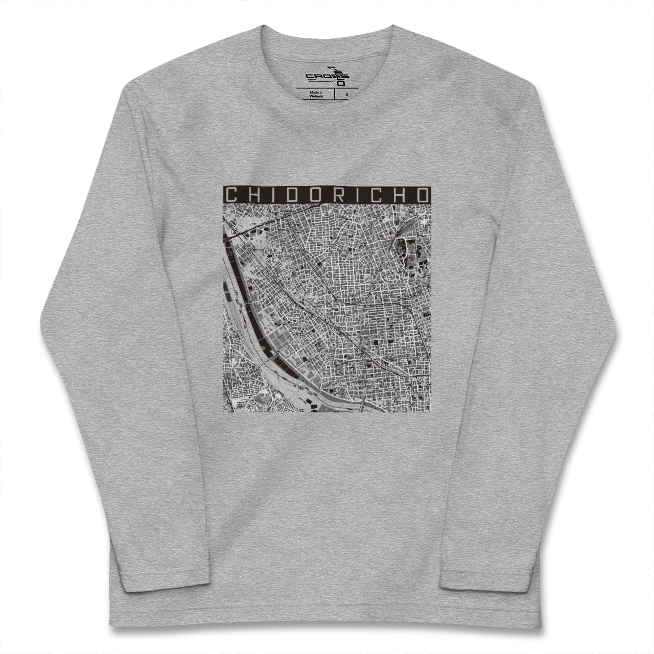 【千鳥町(東京都)】地図柄ロングスリーブTシャツ