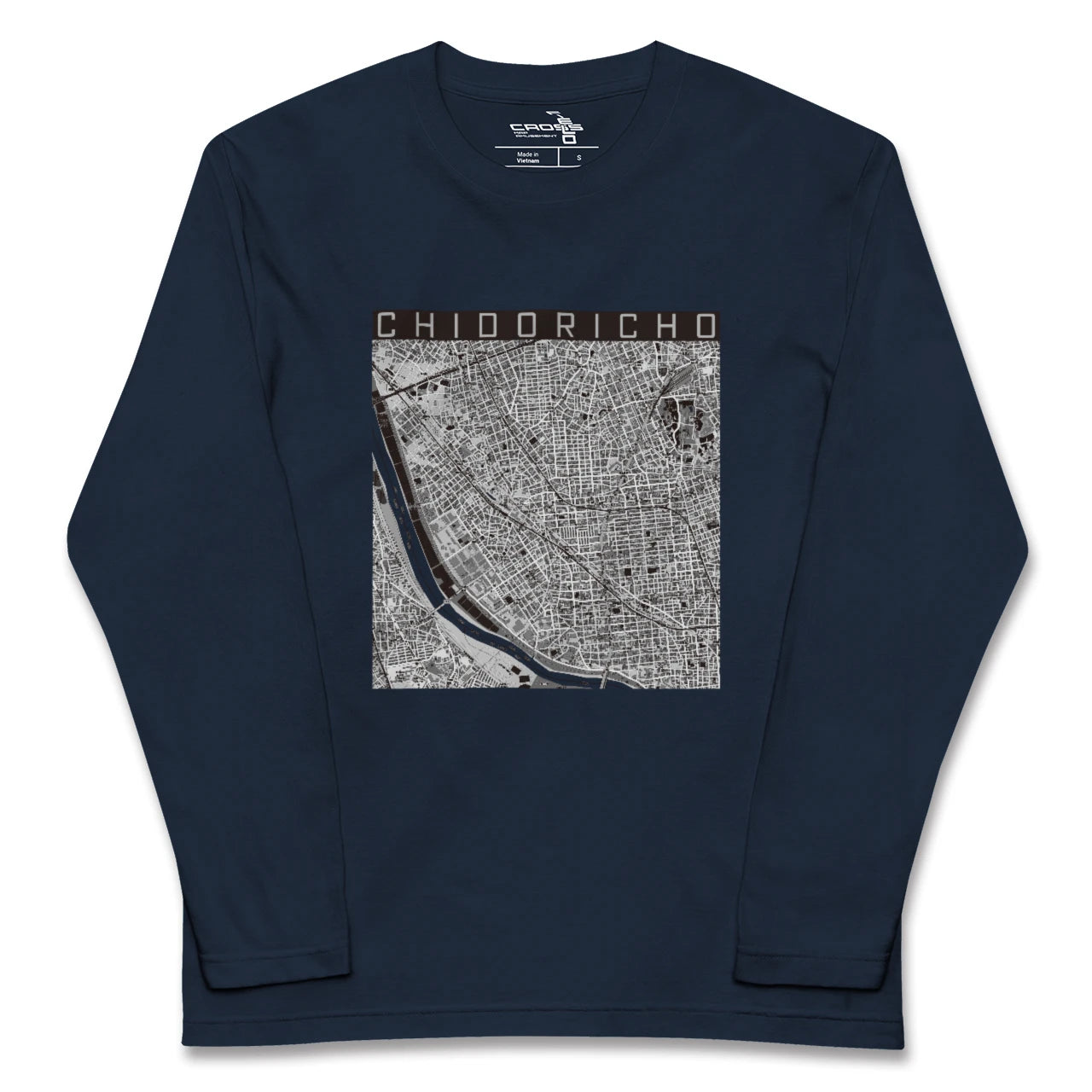 【千鳥町(東京都)】地図柄ロングスリーブTシャツ
