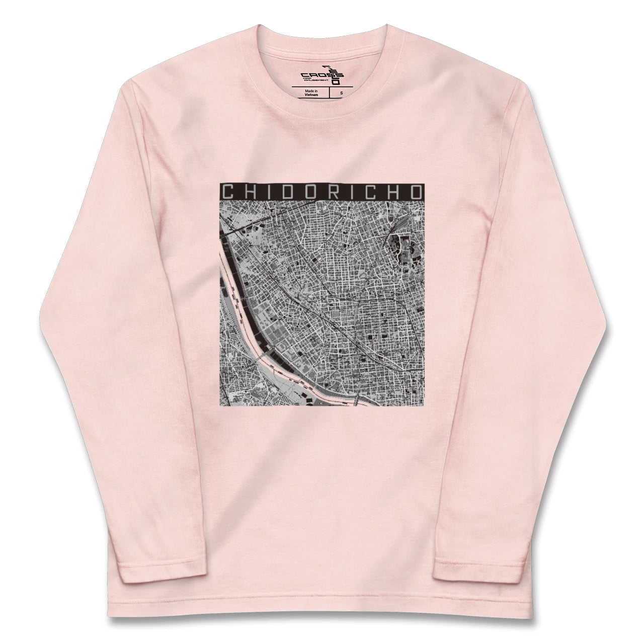 【千鳥町(東京都)】地図柄ロングスリーブTシャツ