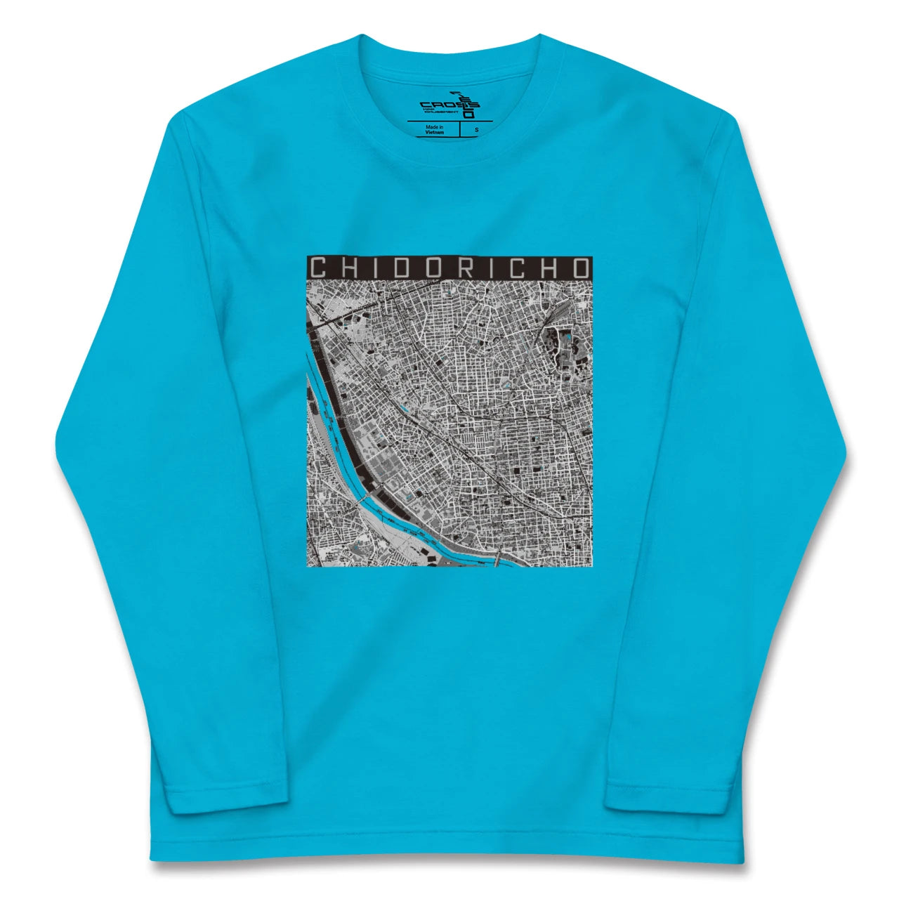 【千鳥町(東京都)】地図柄ロングスリーブTシャツ