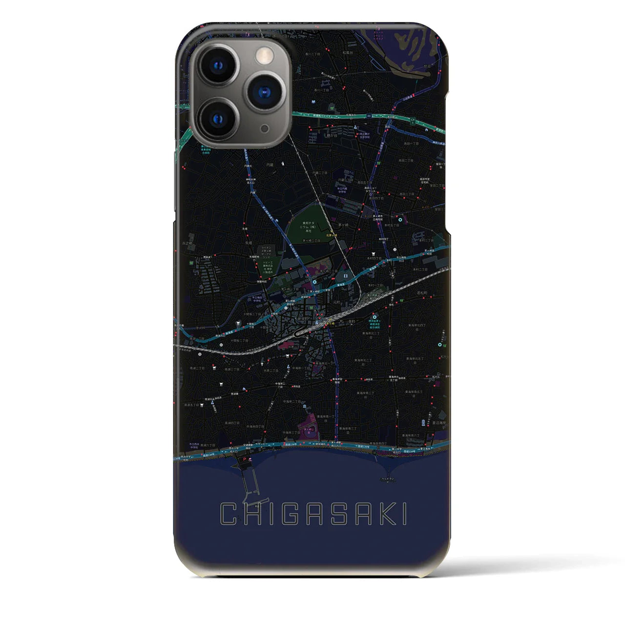 【茅ヶ崎2(神奈川県)】地図柄iPhoneケース(バックカバータイプ)