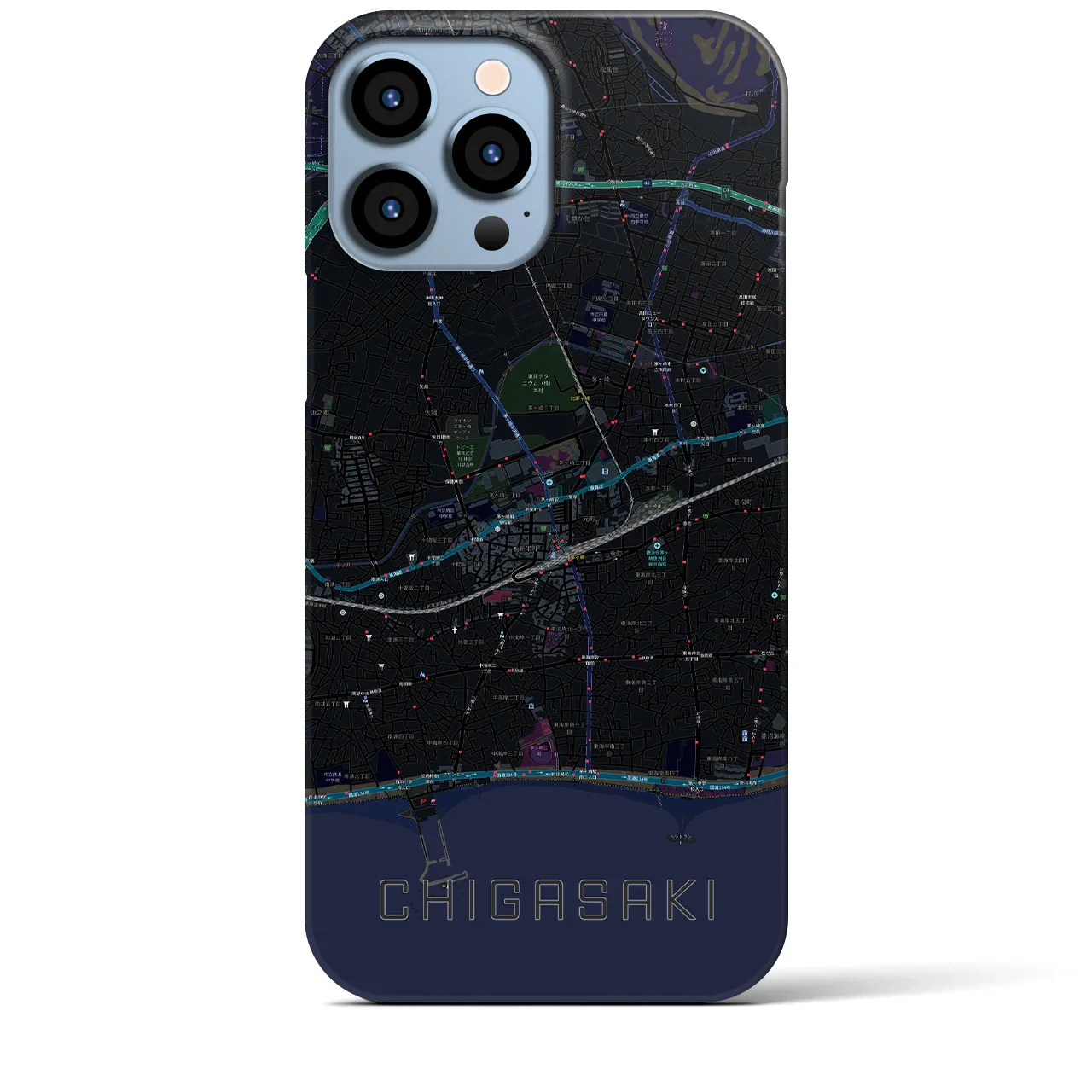 【茅ヶ崎2(神奈川県)】地図柄iPhoneケース(バックカバータイプ)