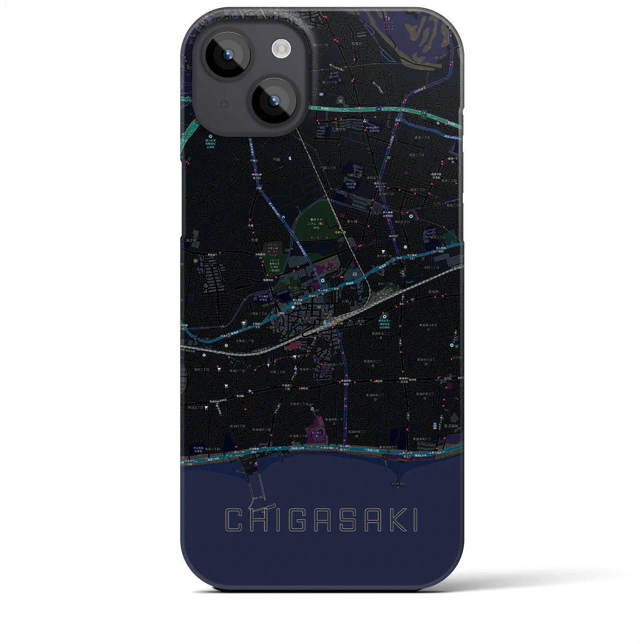 【茅ヶ崎2(神奈川県)】地図柄iPhoneケース(バックカバータイプ)