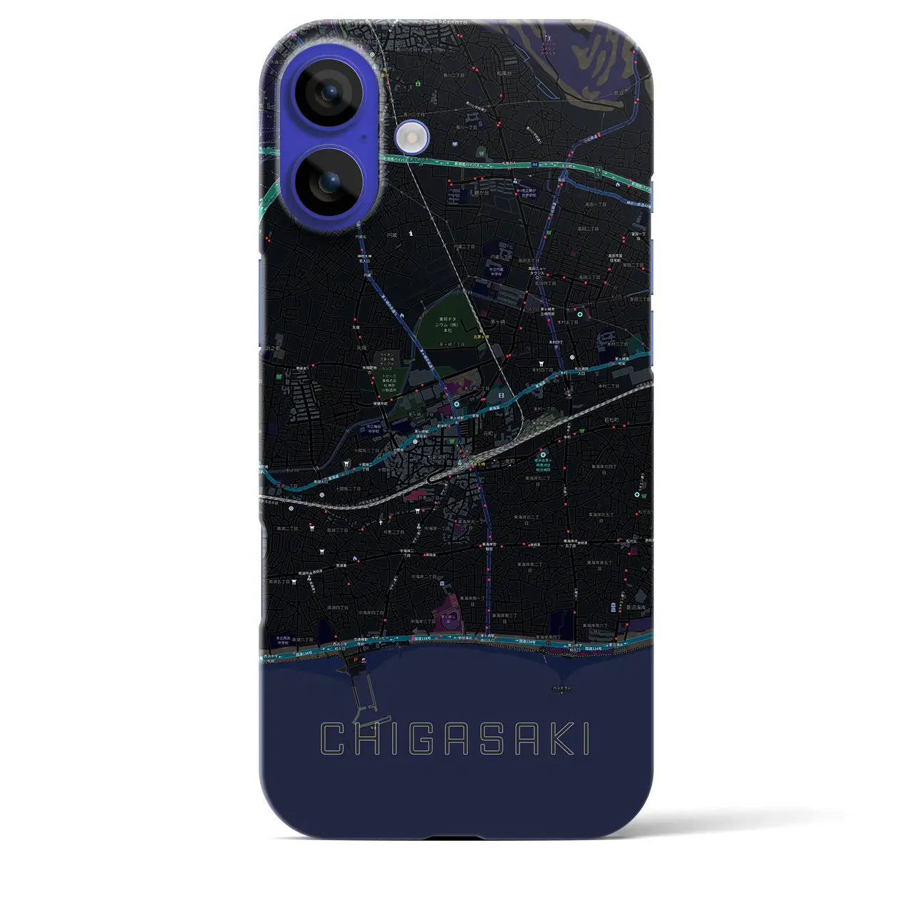 【茅ヶ崎2(神奈川県)】地図柄iPhoneケース(バックカバータイプ)