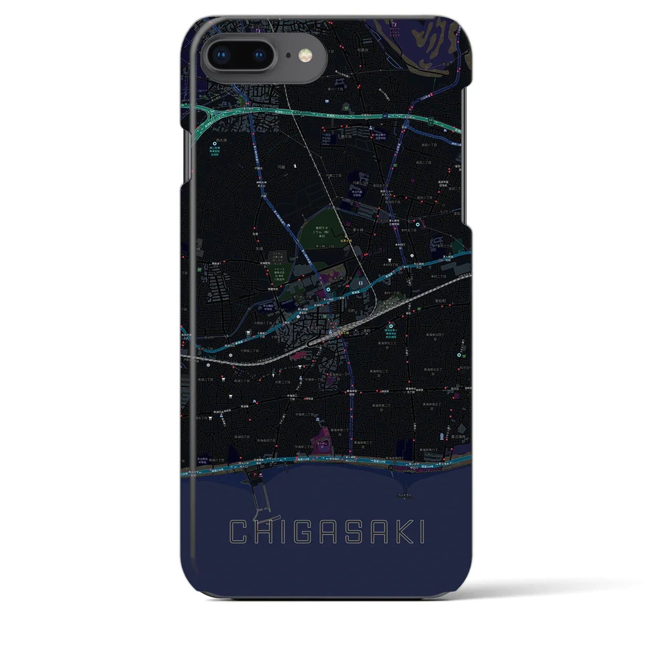 【茅ヶ崎2(神奈川県)】地図柄iPhoneケース(バックカバータイプ)