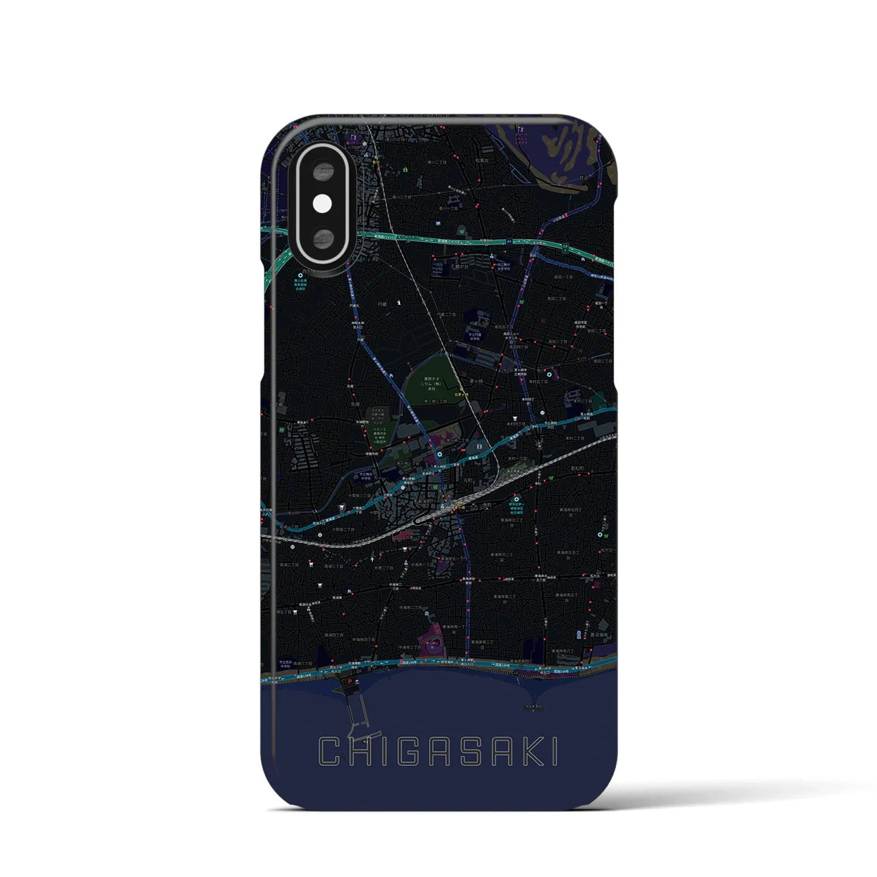 【茅ヶ崎2(神奈川県)】地図柄iPhoneケース(バックカバータイプ)