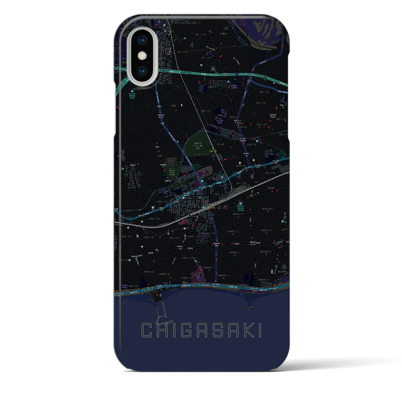 【茅ヶ崎2(神奈川県)】地図柄iPhoneケース(バックカバータイプ)