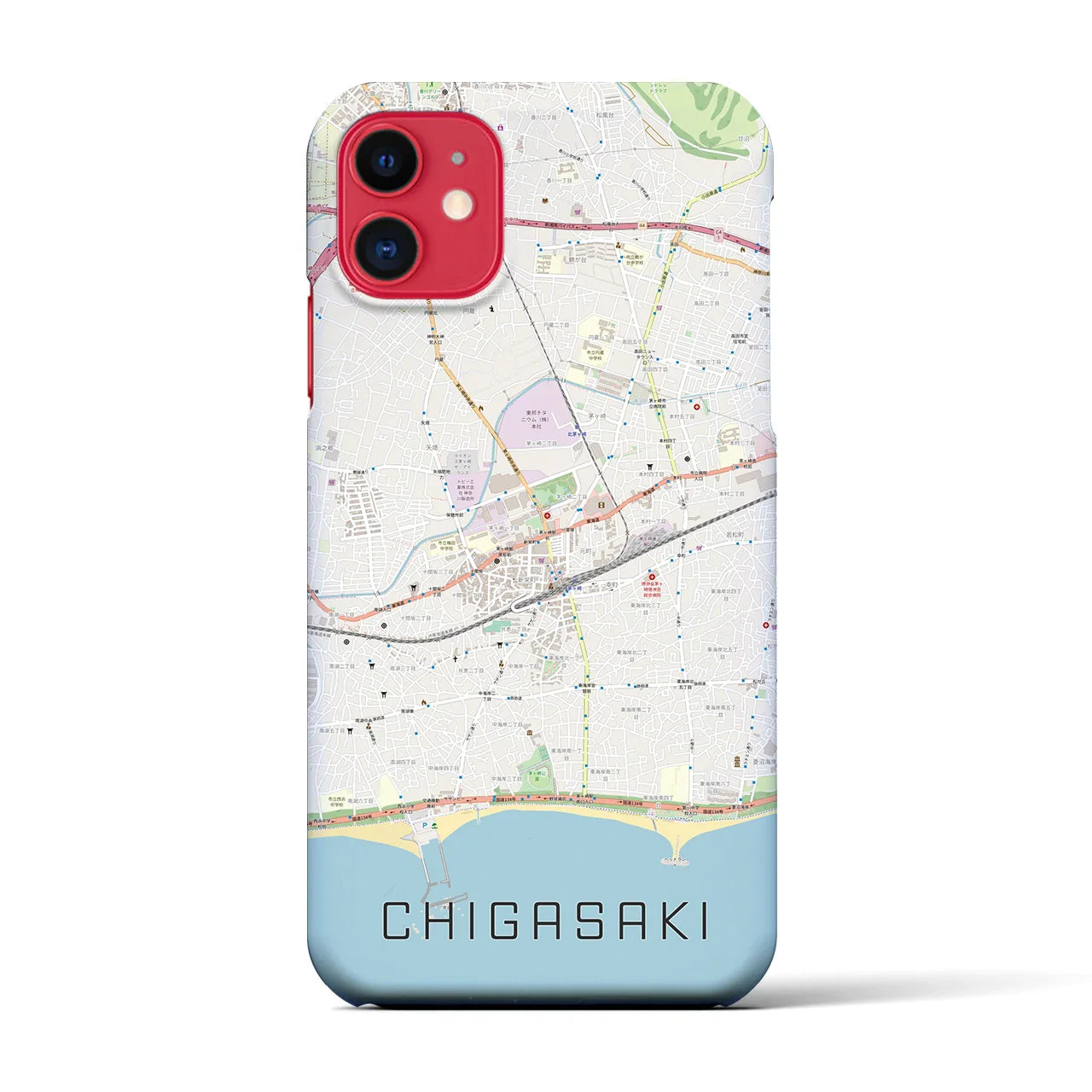 【茅ヶ崎2(神奈川県)】地図柄iPhoneケース(バックカバータイプ)