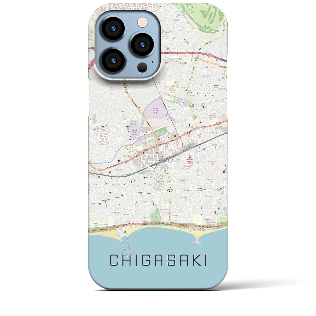 【茅ヶ崎2(神奈川県)】地図柄iPhoneケース(バックカバータイプ)