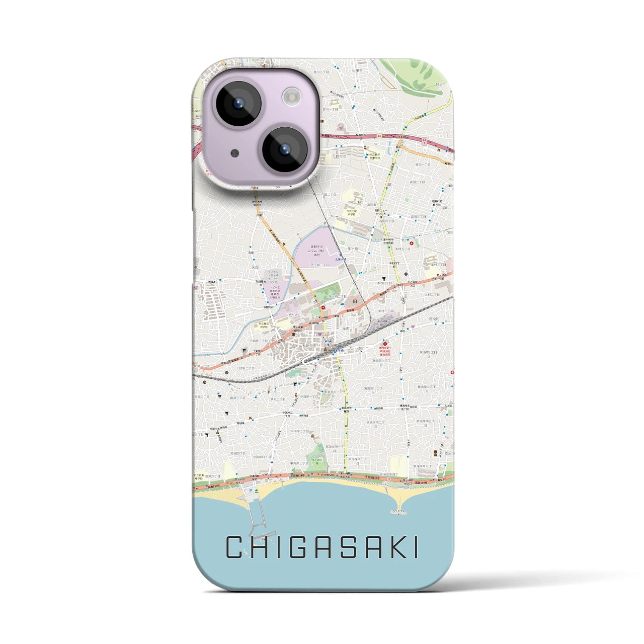 【茅ヶ崎2(神奈川県)】地図柄iPhoneケース(バックカバータイプ)