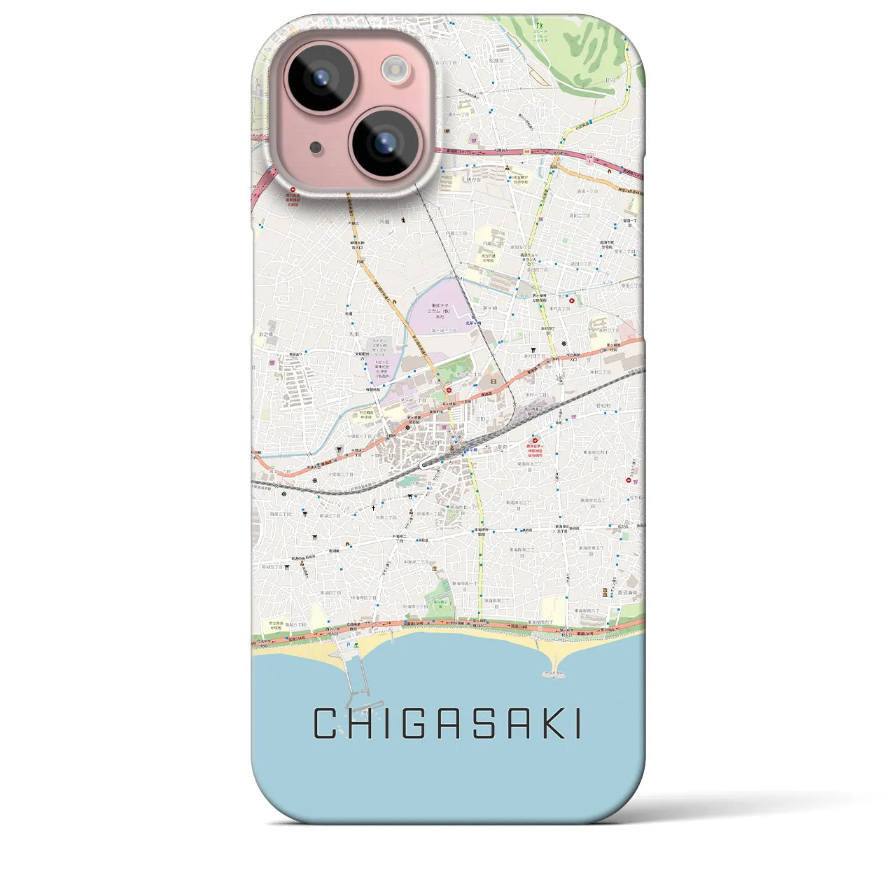 【茅ヶ崎2(神奈川県)】地図柄iPhoneケース(バックカバータイプ)