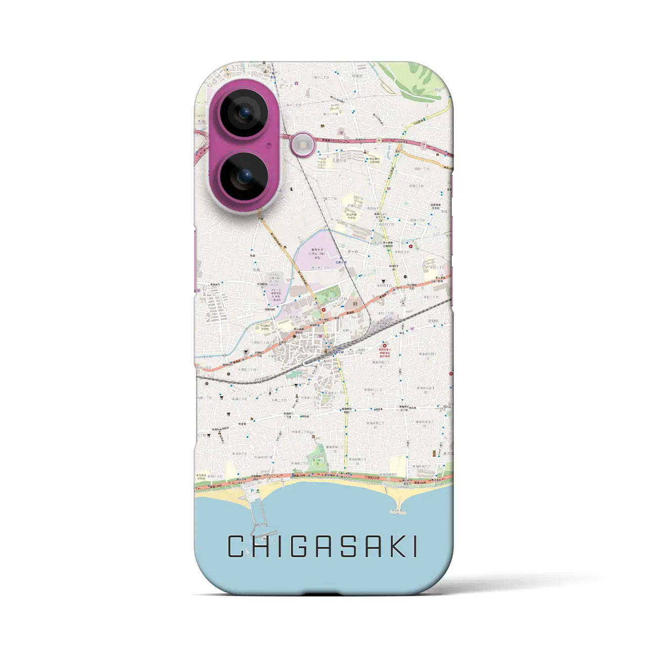 【茅ヶ崎2(神奈川県)】地図柄iPhoneケース(バックカバータイプ)