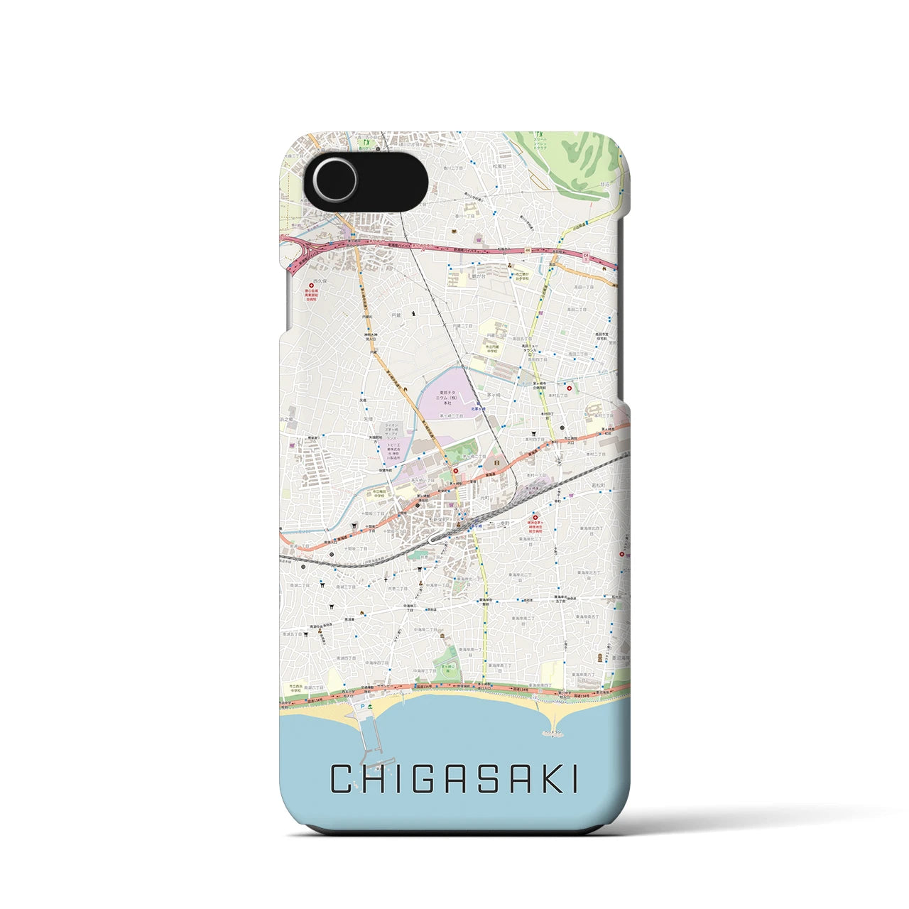 【茅ヶ崎2(神奈川県)】地図柄iPhoneケース(バックカバータイプ)