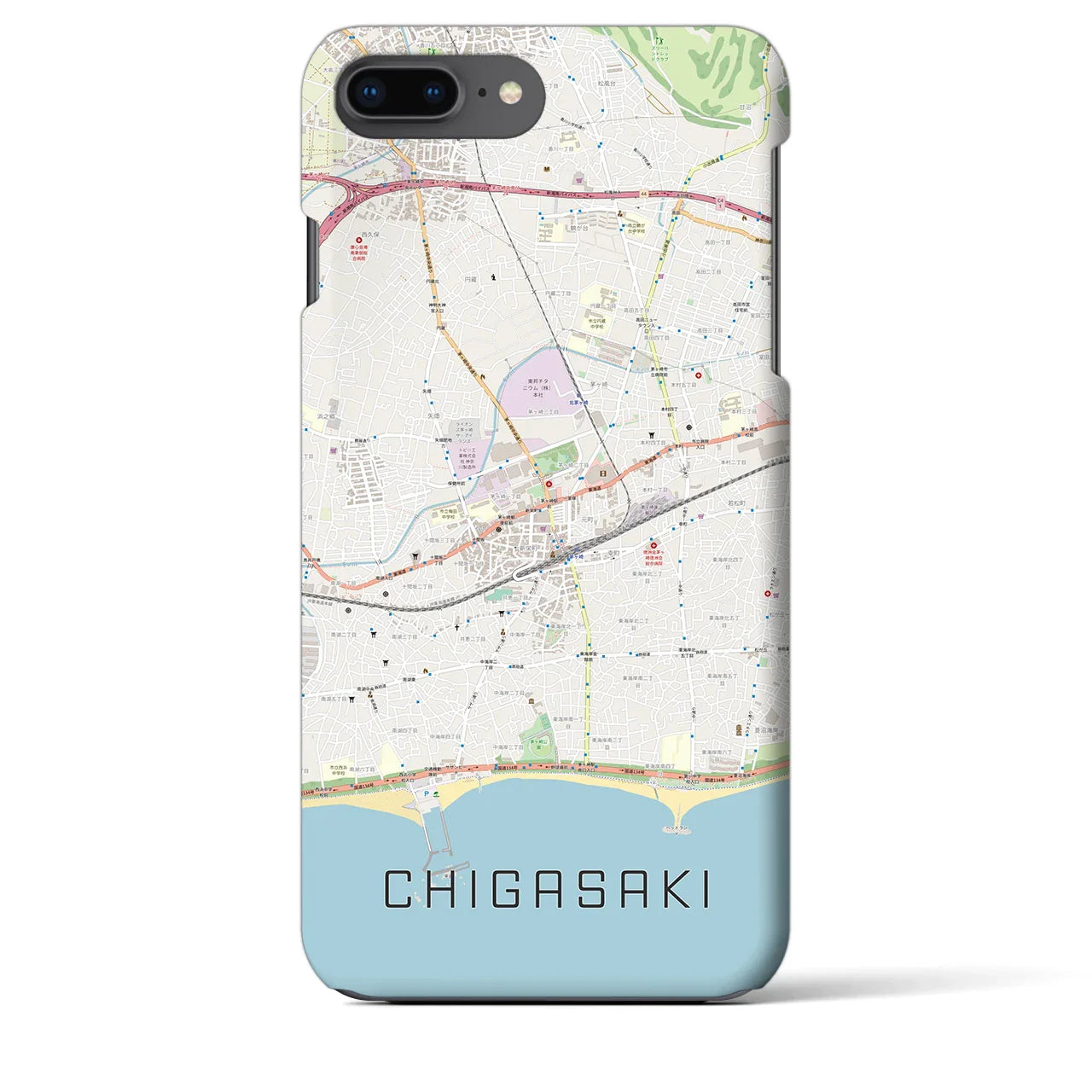 【茅ヶ崎2(神奈川県)】地図柄iPhoneケース(バックカバータイプ)