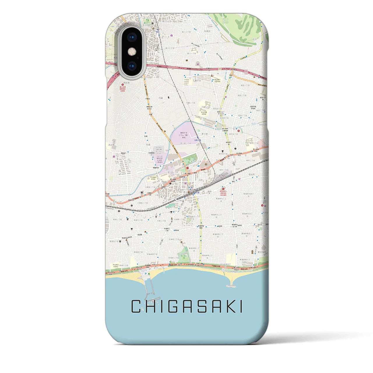 【茅ヶ崎2(神奈川県)】地図柄iPhoneケース(バックカバータイプ)