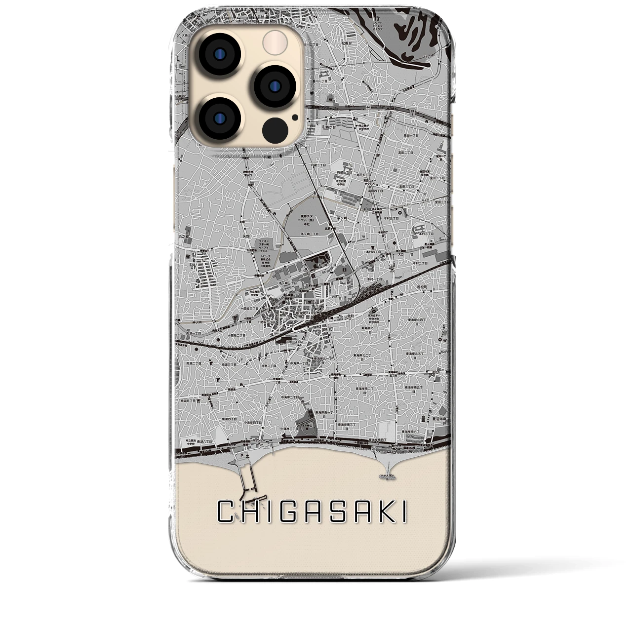 【茅ヶ崎2(神奈川県)】地図柄iPhoneケース(クリアタイプ)