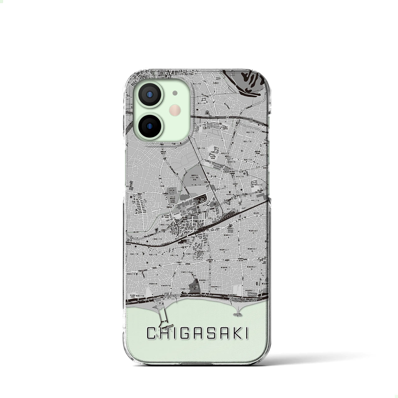 【茅ヶ崎2(神奈川県)】地図柄iPhoneケース(クリアタイプ)