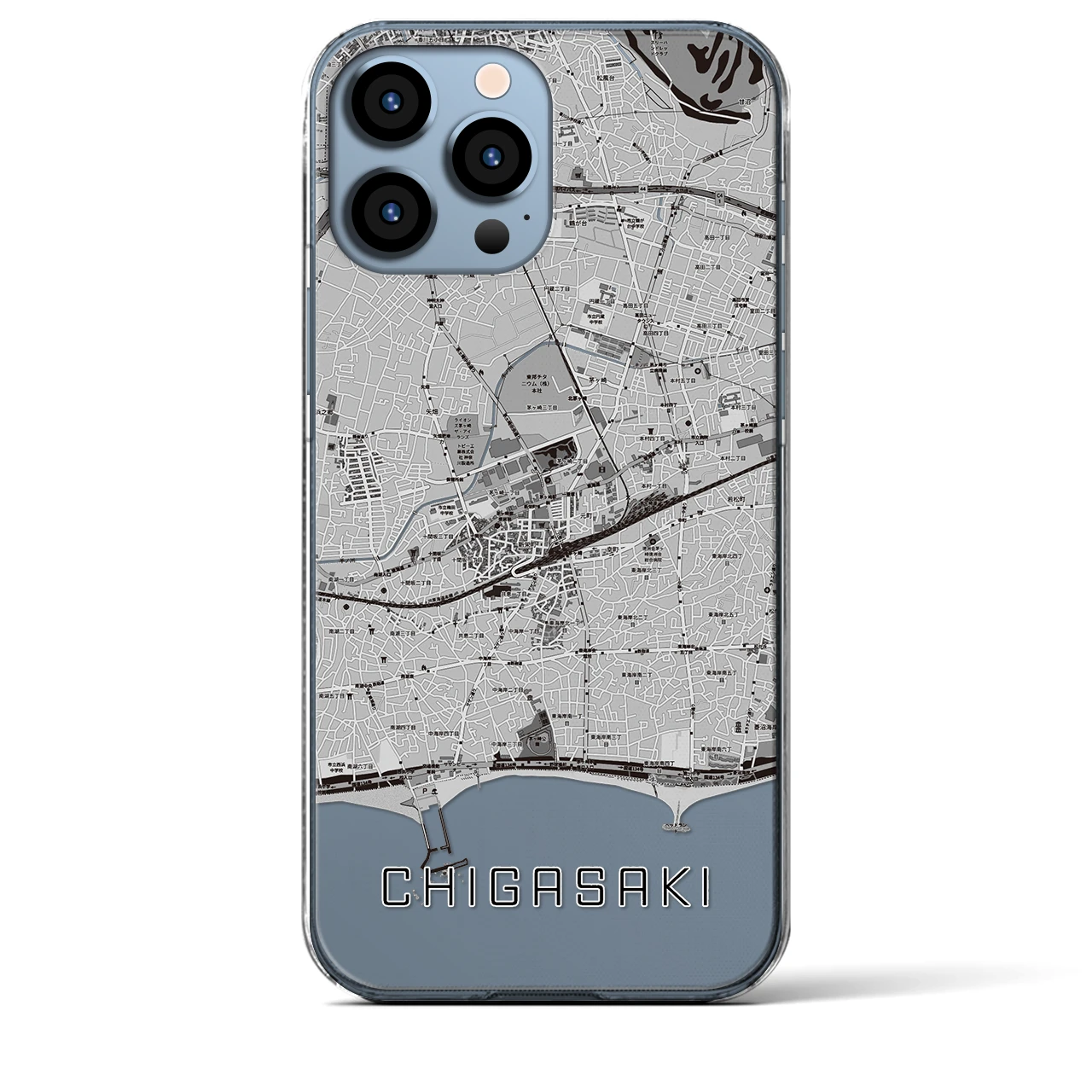 【茅ヶ崎2(神奈川県)】地図柄iPhoneケース(クリアタイプ)